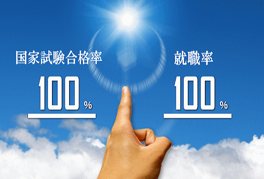 国家試験合格率100%／就職率100%